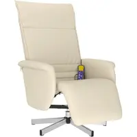 Syfax Massagesessel mit Fußteil Creme Kunstleder