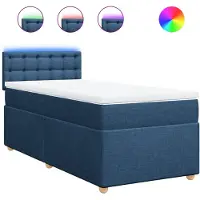Syfax Boxspringbett mit Matratze Blau 90x190 cm Stoff