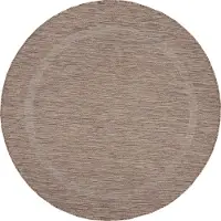 Carpetsale24 In- & Outdoor Teppich - Wetterfestes Flachgewebe in Sisal-Optik mit Bordüre, Küchenteppich, Terrasse, Wohnzimmer Grösse: 160 cm Rund