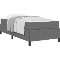vidaXL Bettrahmen mit Matratze Hellgrau 90 x 200 cm Stoff