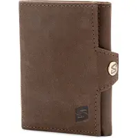 SERASAR | Geldbörse aus Rindsleder [Genius] mit Braun Leather | Farbe: Braun | Länge: 9cm