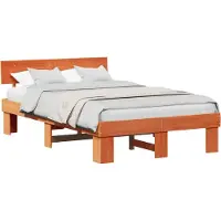 Syfax Bettrahmen Wachsbraun 135 x 190 cm Massives Kiefernholz