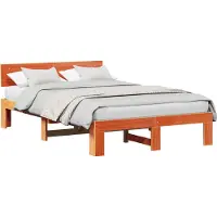 Syfax Bettrahmen Wachsbraun 120 x 200 cm Massives Kiefernholz