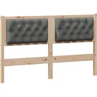 Syfax Kopfteil Braun und Dunkelgrau 150 cm Massivholz Kiefer