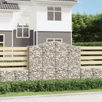 Prolenta Maison Exclusive - Gabionen mit Hochbogen 15Stk. 200x50x160/180cm Verzinktes Eisen