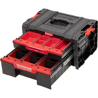 Qbrick System PRO Drawer 2 Toolbox 2.0 Expert stapelbar 450 x 310 x 244 mm 4,5 l 9,5 l IP54 mit zwei Schubläden 10 Inlays und 6 Trennwänden