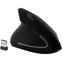 MediaRange MROS233, Linkshändig, Vertikale Ausführung, Optisch, RF Wireless, 1600 DPI, Schwarz