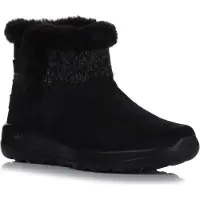 SKECHERS Damen Winter-Halbstiefel aus Wildleder in Schwarz, Modell 144133BKGY