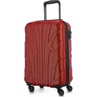 Suitline - leichtes Handgepäck 55x35x20 cm Flugzeug-Trolley 34 L Bordgepäck Hand-Koffer leicht Bord-Koffer 4 Rollen Kabinengepäck Hand Luggage TSA ,Rot