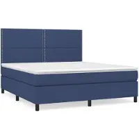 Syfax Boxspringbett mit Matratze Blau 180x200 cm Stoff