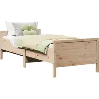 Syfax Bettrahmen mit Kopfteil Braun 80 x 200 cm Holzwerkstoff