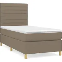 Syfax Boxspringbett mit Matratze Taupe 80x200 cm Stoff
