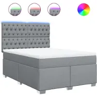 Syfax Boxspringbett mit Matratze Hellgrau 160x200 cm Stoff