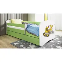 RAUMHIRSCH FURNITURE Kinderbett Jugendbett Bagger 70x140, 80x160, 80x180 cm - Komplettset mit Schublade & Rausfallschutz
