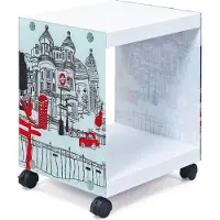 Ebuy24 Lance Couchtisch mit Glasseiten weiss und gefärbt.