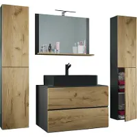 VCM 5-tlg Waschtisch Badmöbel 80cm Lendas XL Schublade