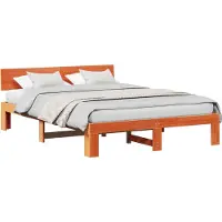 Syfax Bettrahmen Wachsbraun 150 x 200 cm Massives Kiefernholz