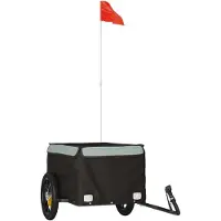 Syfax Fahrradanhänger Schwarz und Grau 30 kg Eisen