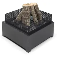 The Favilla Feuerstelle schwarz (55x55x37 cm) – pulverbeschichtet, rostfrei, 16 kg – perfekt für Garten & Terrasse