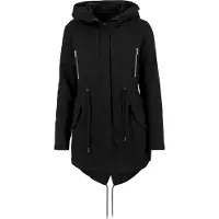 Urban Classics funktionale Damen Jacke Stretch Kapuze 240 g/m² mit Baumwolle Schwarz
