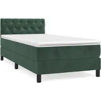 Syfax Boxspringbett mit Matratze Dunkelgrün 80x200 cm Samt