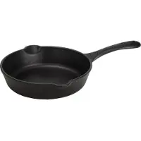 Victoria 31923 Emaillierte Gusseisenpfanne Induction 20cm, Cast Iron Skillet ohne PTFE Schwarz