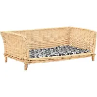 Syfax Hundekorb mit Kissen 90x54x35 cm Natur Weide