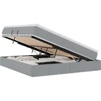 Syfax Aufbewahrungsbett mit Matratze Hellgrau 160 x 200 cm Polyester