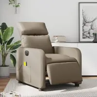 vidaXL CLORIS Massagesessel Elektrisch - Cappuccino-Braun Kunstleder - Fernsehsesel LL0000257144