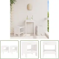 The Living Store Gartenhocker 2 Stk. Weiß 40x36x45 cm Massivholz Kiefer
