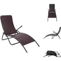 vidaXL Sonnenliege Klappbar Poly Rattan Braun - Sonnenliegen