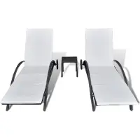 vidaXL "Sonnenliege HOMMIE - Gartenliege - Gartenmöbel - mit Tisch Poly Rattan Schwarz - 200x65x39 cm NeuMöbel 8564154