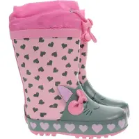 Playshoes 188704_14, Stiefel, Regenstiefel, Uni, Kind, Grau, Pink, Abbildung