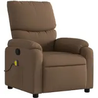 Syfax dkd-home-decor Massagesessel Stoff Braun 75 x 99 x 99 cm mit 6-Punkt-Vibrationsmassage und manueller Liegefunktion