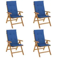 vidaXL Gartenstühle mit Kissen 4 Stk. Massivholz Teak