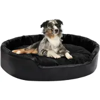 vidaXL Hundebett Schwarz 90x79x20 cm Plüsch und Kunstleder