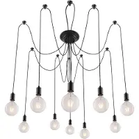 Rabalux 2224 Pendelleuchte 10 Spots Caspar, E27, schwarz, rund, Industriell, ø800mm