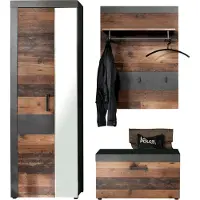 Ebuy24 Irwin Garderobenaufstellung B, grau Matera Nachbildung, Old Wood Nachbildung.