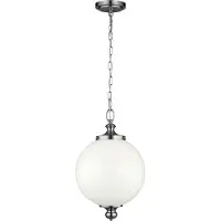 Elstead Lighting Parkman Zeitgenössische Aufhängung aus poliertem Nickel Stahlglas 1 Leuchte E27