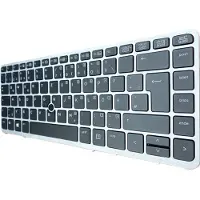 T-ProTek DE Tastatur mit Beleuchtung, Grau Rahmen, Mausstick für HP ZBook 14 (F0V12EA)