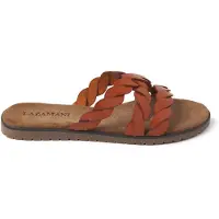 Lazamani Pantoletten Damen Cognac Leder