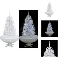 vidaXL Schneiender Weihnachtsbaum mit Schirmfuß Weiß 170 cm - Weihnachtsbäume