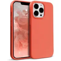 Crong , Flüssig Silikon Hülle iPhone 13 Pro Stoßfest Flexibel, Koralle