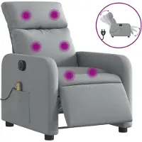 Syfax Massagesessel Elektrisch Hellgrau Stoff
