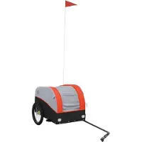 Syfax Fahrradanhänger Schwarz und Orange 30 kg Eisen