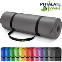 Tresko Yogamatte Fitnessmatte Gymnastikmatte Pilates 185x60x1,0cm Grau