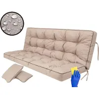 Hobbygarden Schaukelauflage Pola 120 cm – Sitz- & Rückenpolster, 8–10 cm dick, robust & pflegeleicht, Bodenkissen Kissen für Hollywoodschaukel
