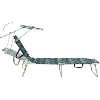 vidaXL "2026 Aktion"Klappliege/Sonnenliege HOMMIE - Gartenliege - Gartenmöbel - mit Sonnendach Stahl Blattmuster - 189x58x27 cm DEMöbel 3130106