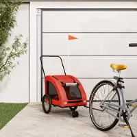 vidaXL Möbel Fahrradanhänger Hunde Orange und Grau Oxford-Gewebe und Eisen - Fahrradanhänger &40671
