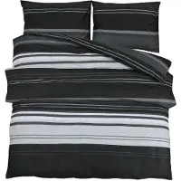 vidaXL Bettwäsche-Set Schwarz und Weiß 135x200 cm Baumwolle